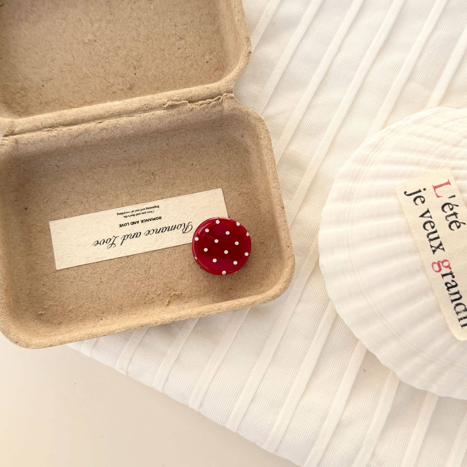 SoapElenGlen - Mini Round Polka Dot Acetate Hair Clip