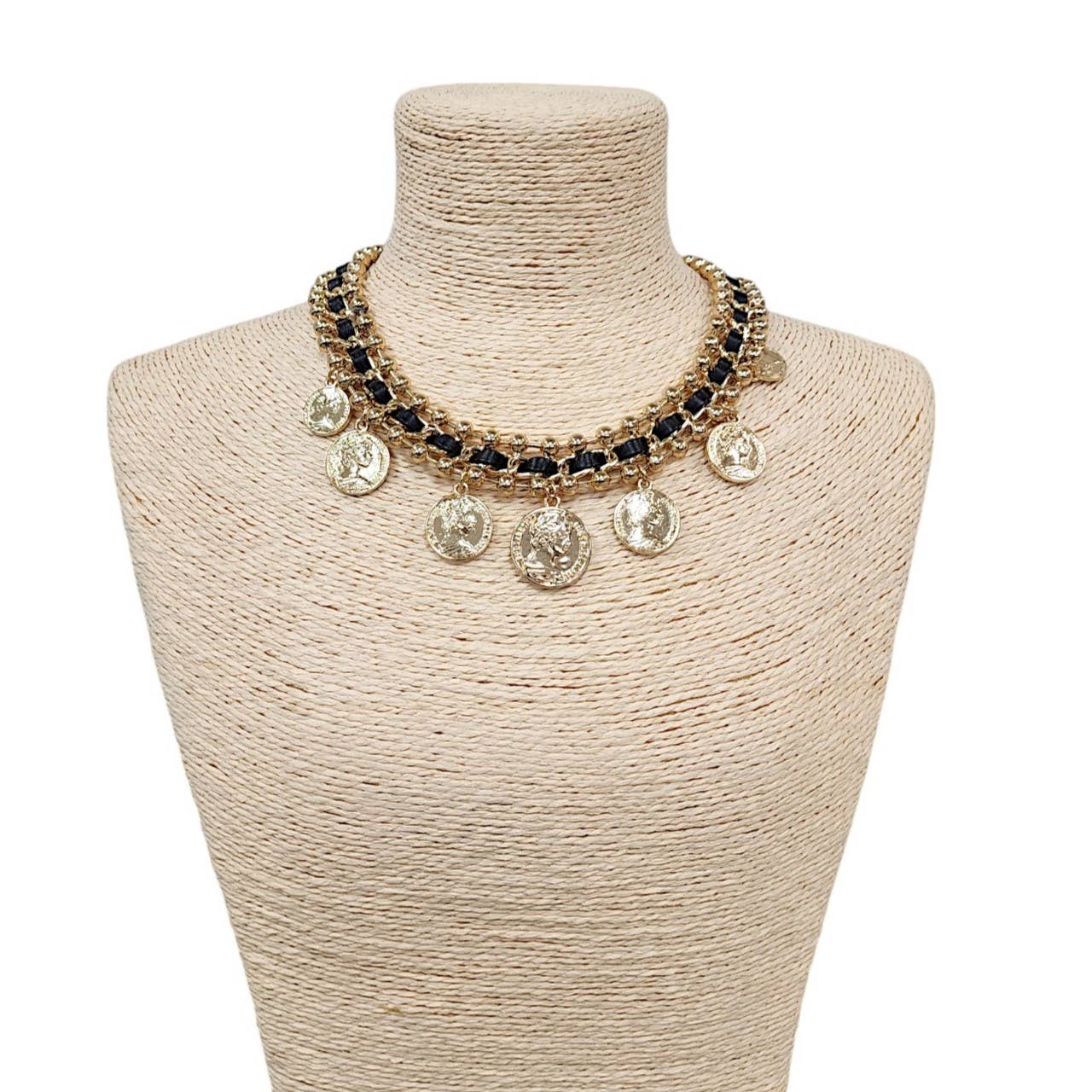 Bijoux Envie Vintage Leather & Coin Necklace | Handmade