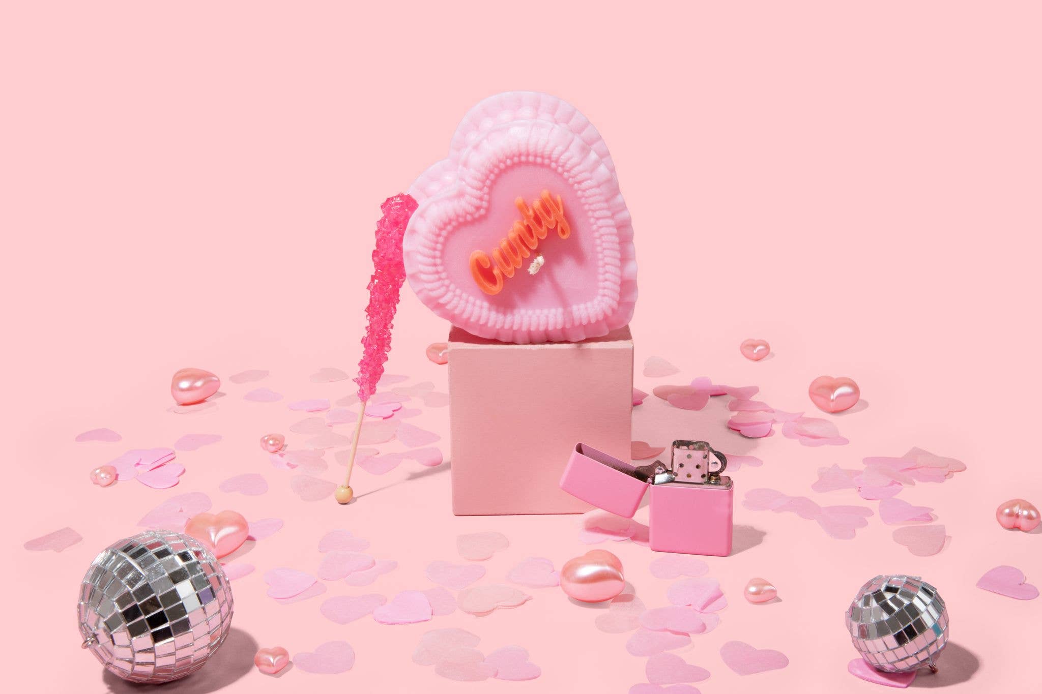 FUN CLUB - Cunty Heart Candle (cute, vintage cake candle, funny gift)