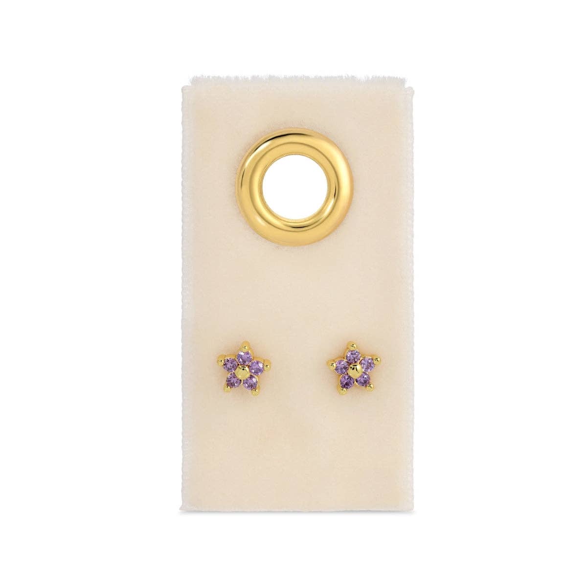 Splendid Iris - Delicate Flower Studs on Velvet Tag