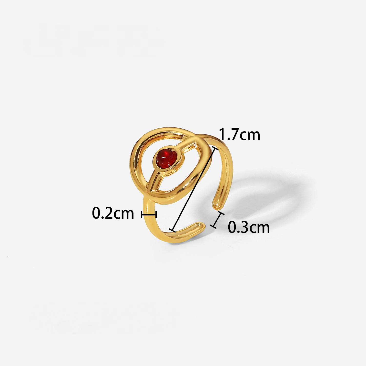 Mio Queena - 18K Gold-plated Stainless Steel Inlaid Stone Rings - FGS/CS