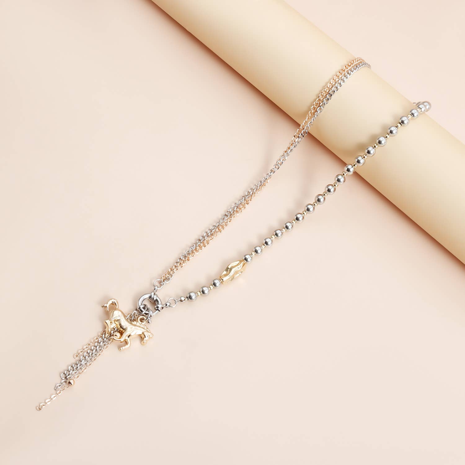 Lyonlee - Equestrian Charm Layered Lariat Necklace