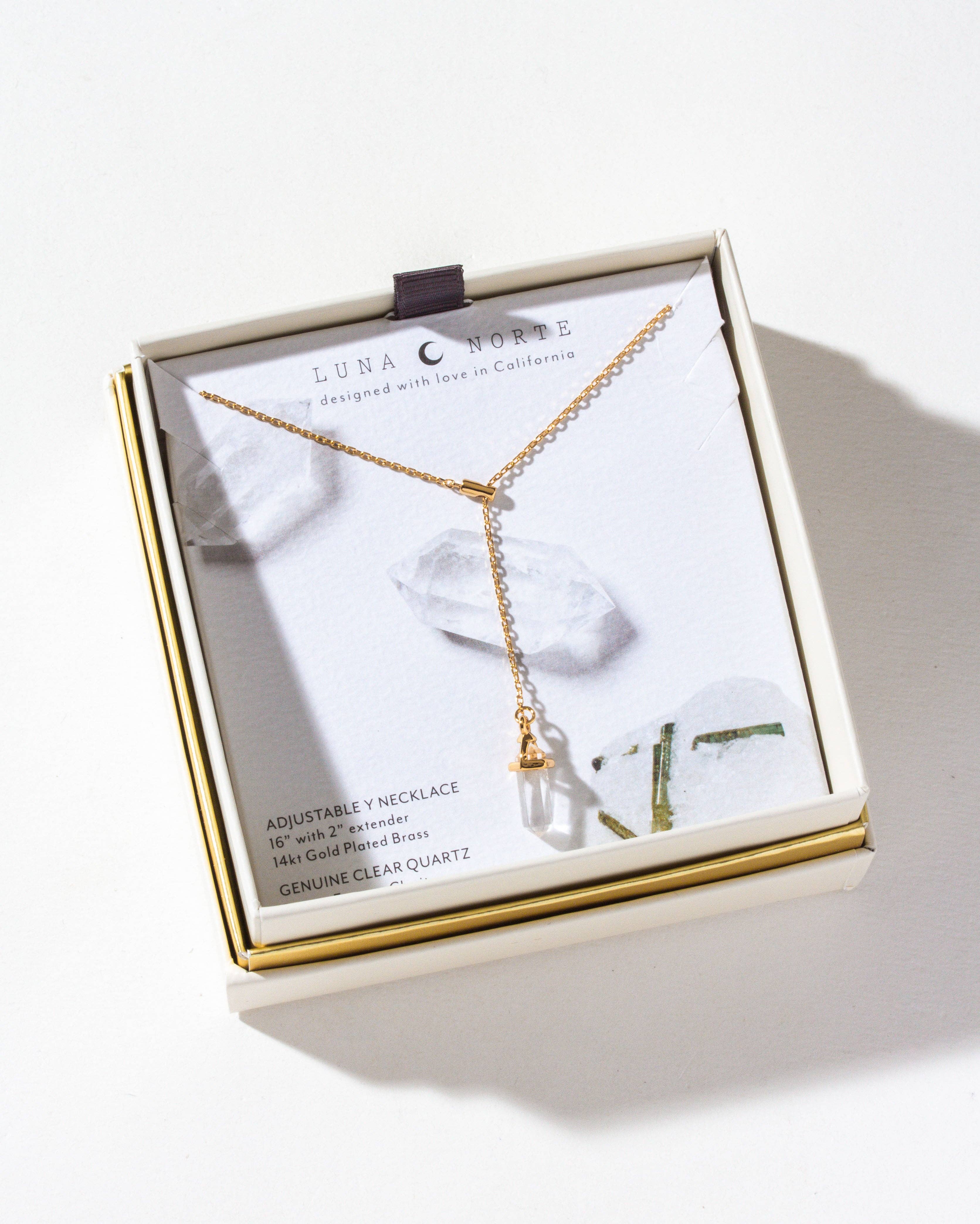 Luna Norte - Prism Point Lariat- Clear Quartz