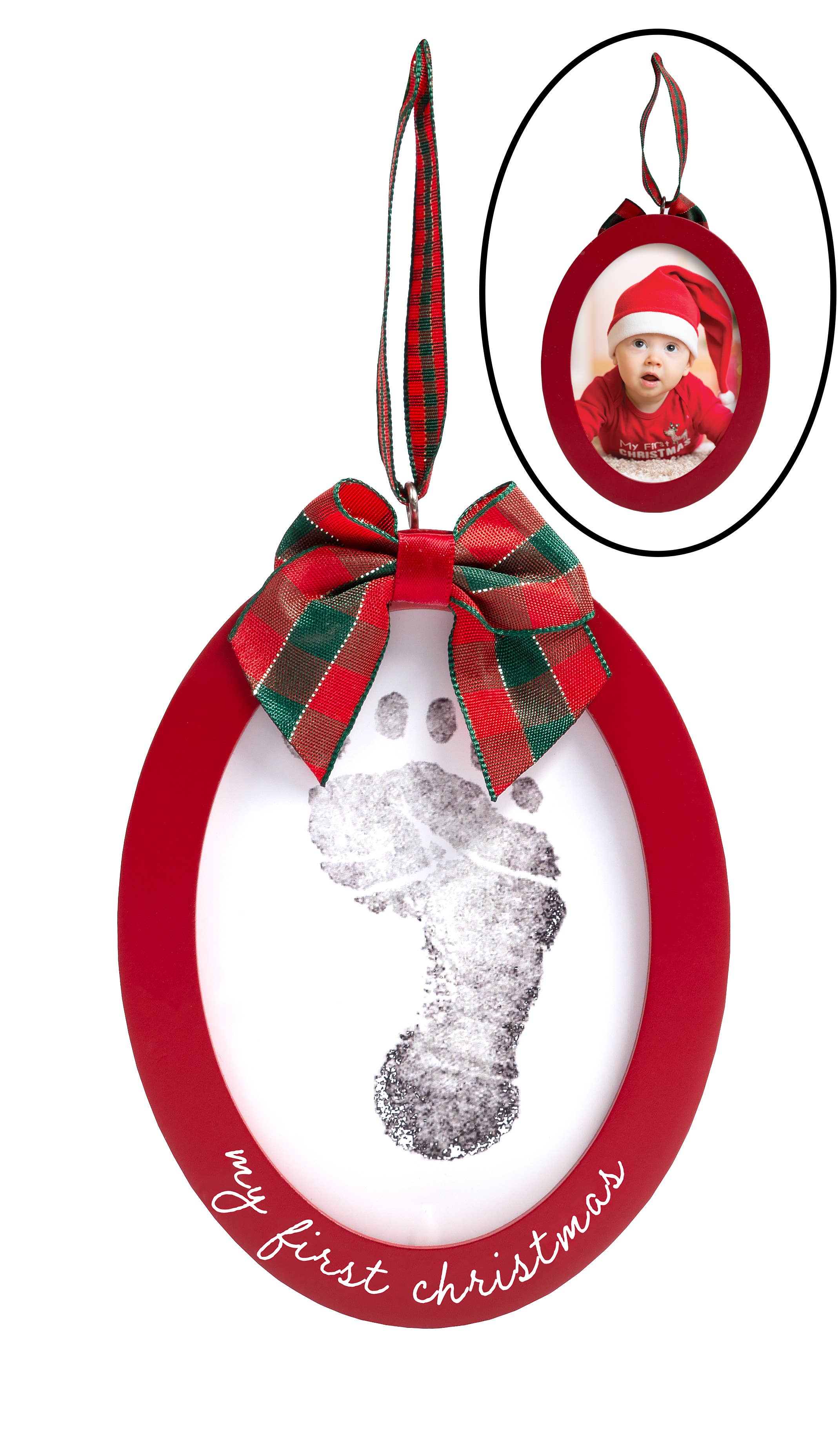 Pearhead - My First Babyprints Double-Sided Picture Christmas Ornament