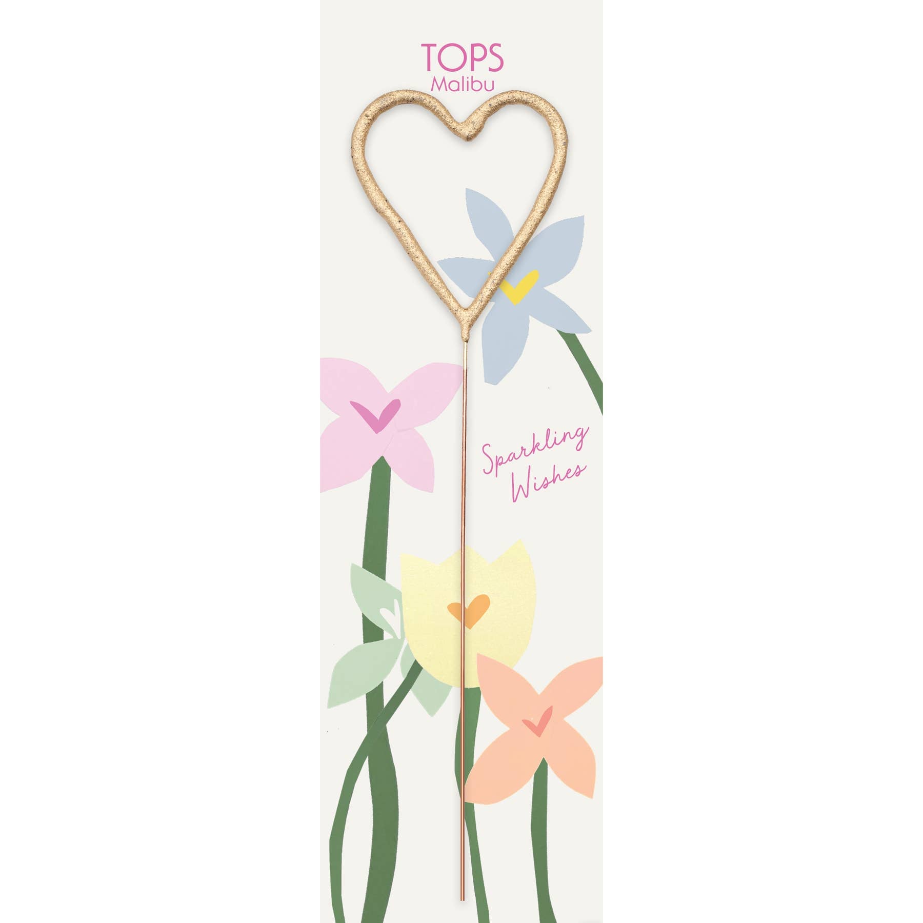 TOPS Malibu - Big Golden Heart Sparkler Wand Garden Party