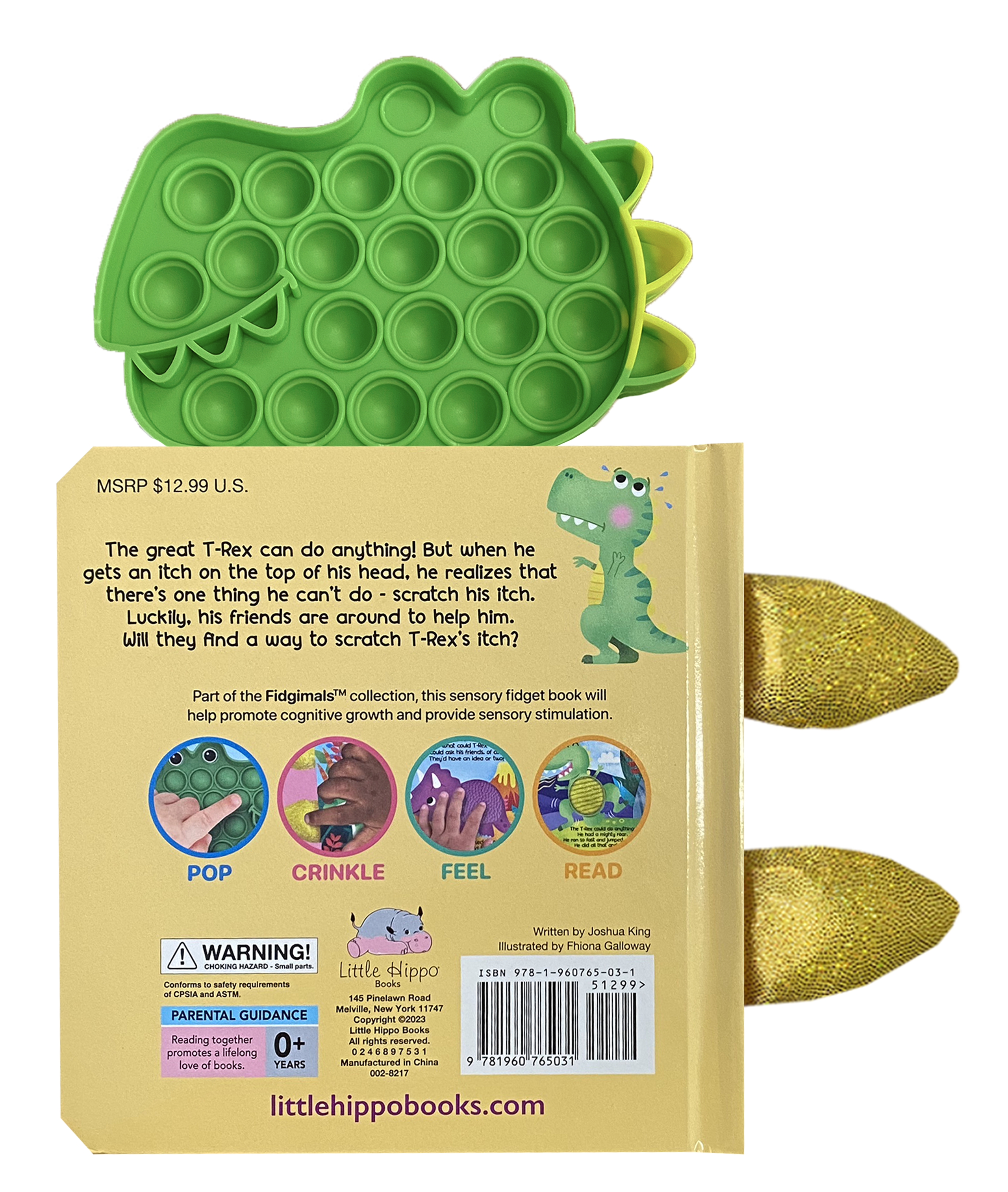 Little Hippo Books - Little T-Rex - Your Sensory Fidget Friend