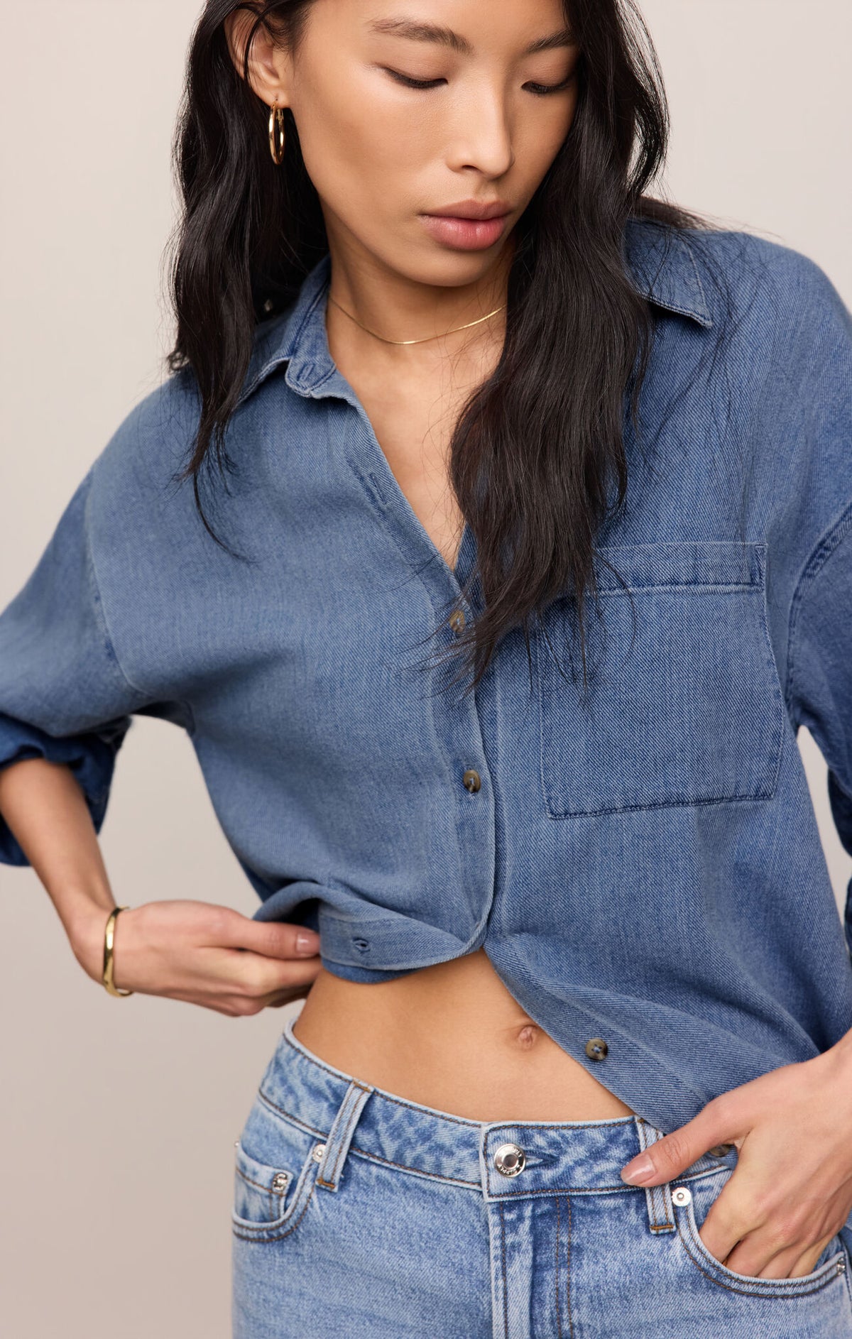 The Perfect Twill Button Up Classic Indigo