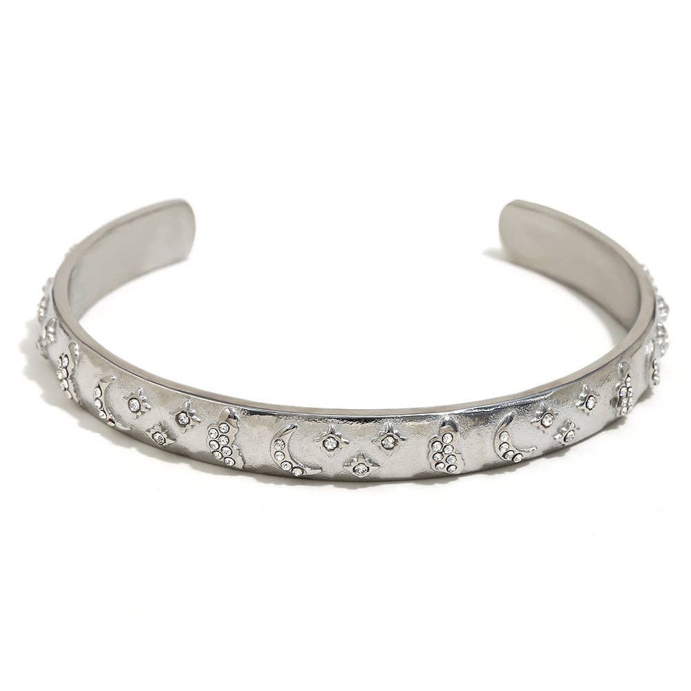 Surprise Tarot Style 18K Gold Plated S.Steel Cuff Bangle