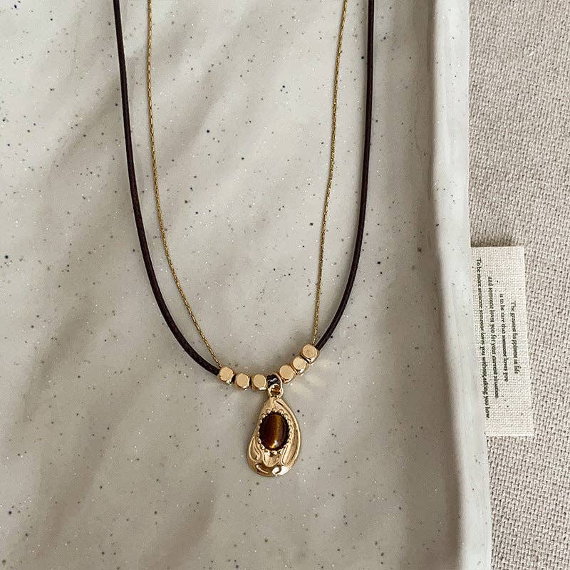 Dipped Shop - Vintage Sunflower Pendant Beaded Chain Necklace MK2ZCEP6W6JNC115