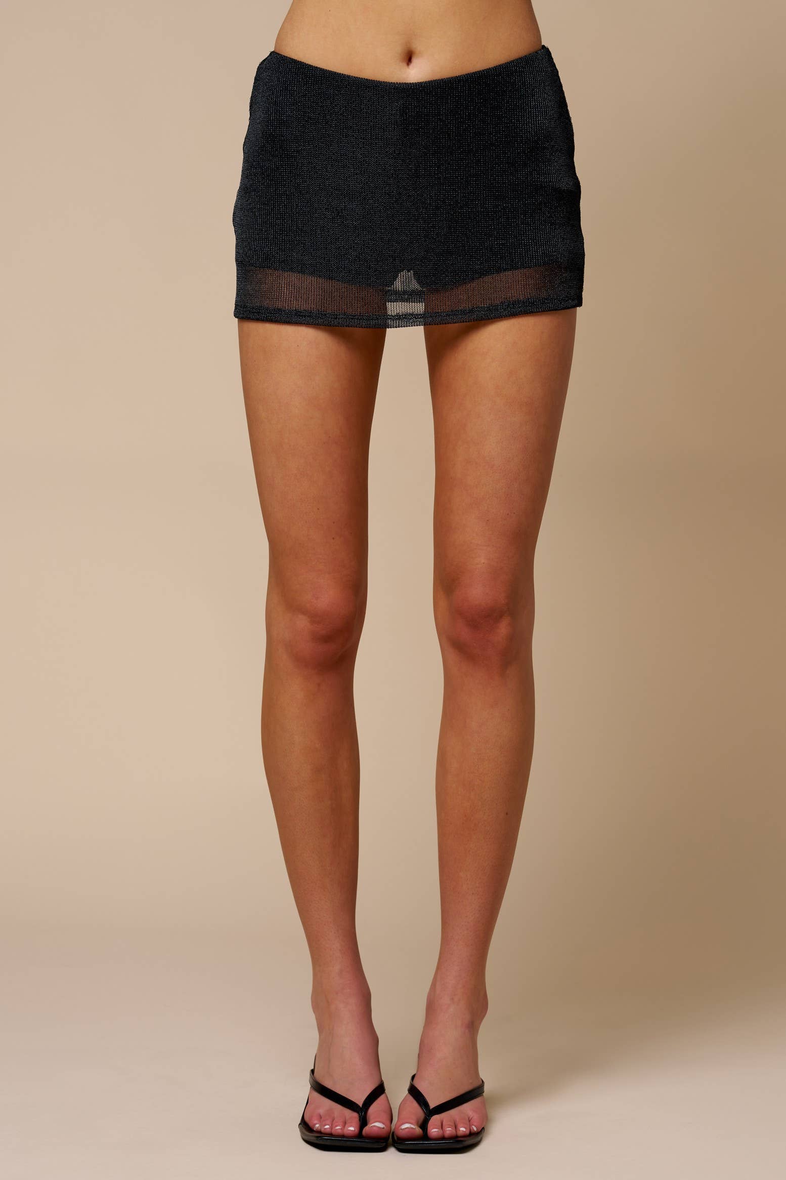 Blue Blush - Lurex Mesh Mini Skort