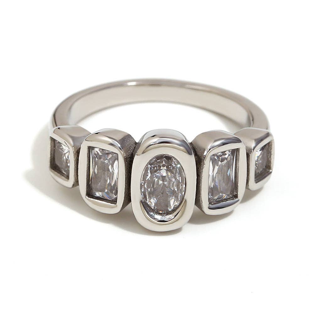 Dipped Shop - Simple Geometric Bezel-Set Zircon