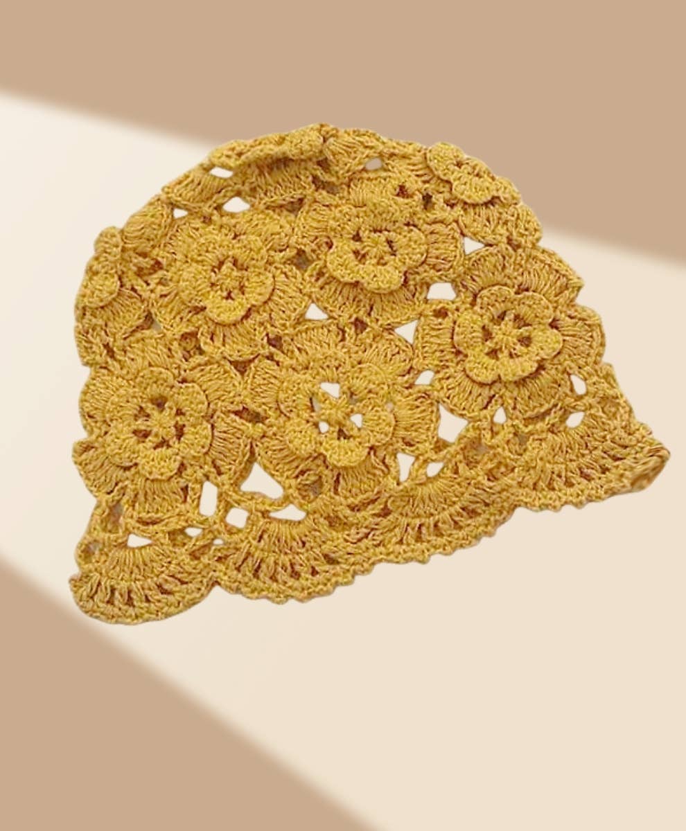 Vintage Hand-Crocheted Floral Dressy Hat