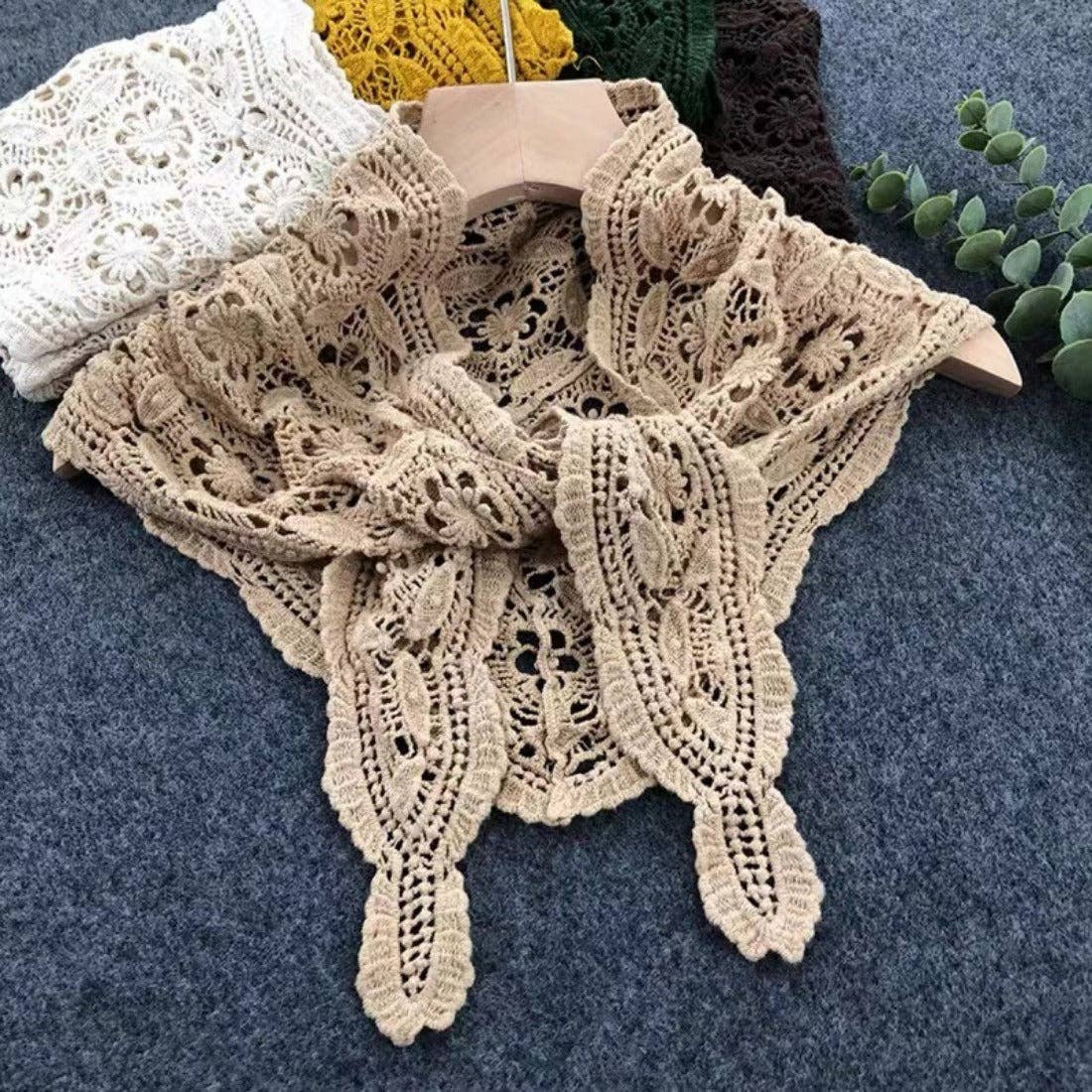 Funkyrel® Atzbranding Limited - Scarvii - Lace Hollow-Out Shoulder Triangle Scarf