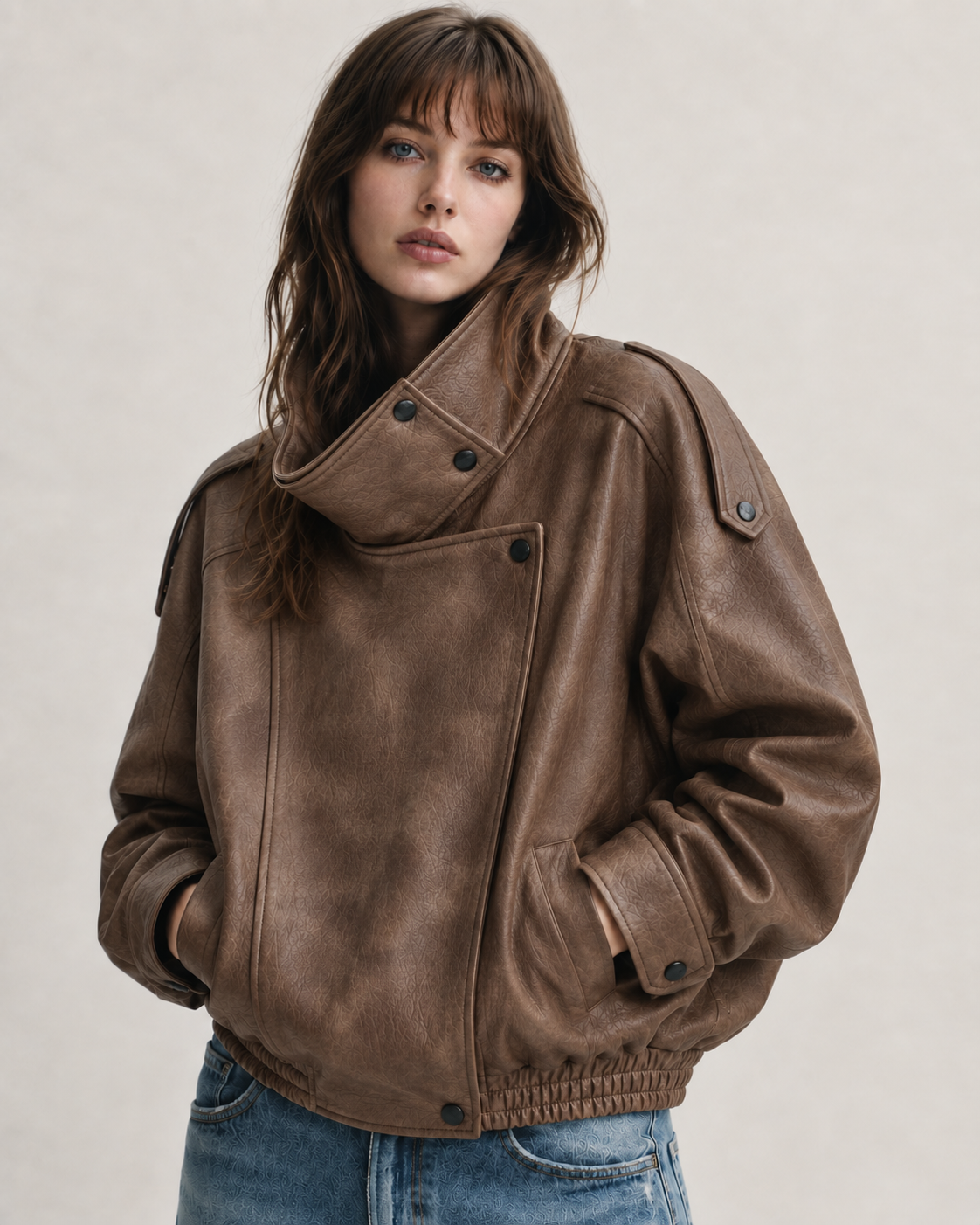 J LINE | LUZINA - OVERSIZED LEATHER BIKER JACKET