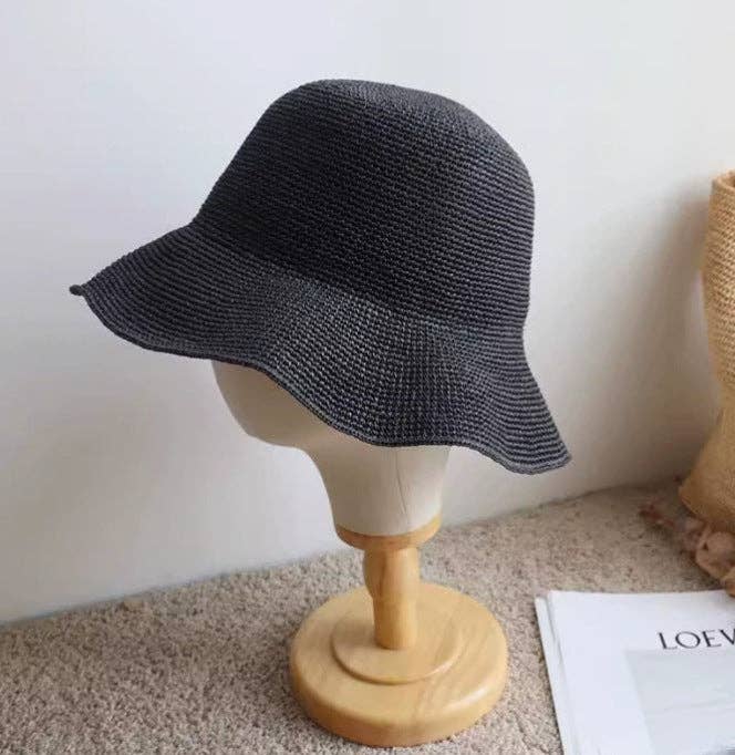 Dipped Shop - Casual Wide Brim Handwoven Straw Bucket Hat