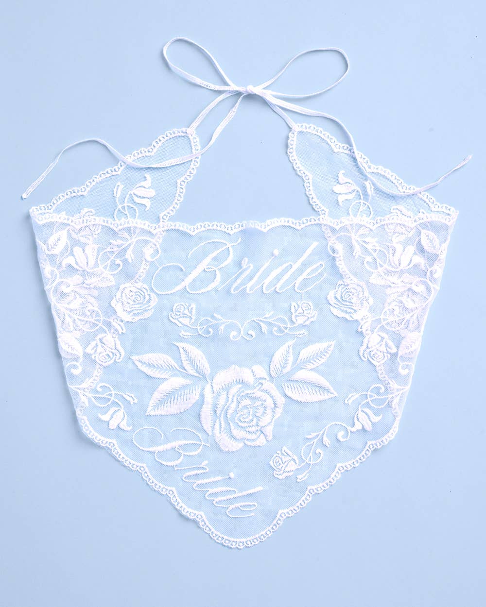 xo, Fetti - Bride Lace Headscarf | white embroidered bridal bachelorette