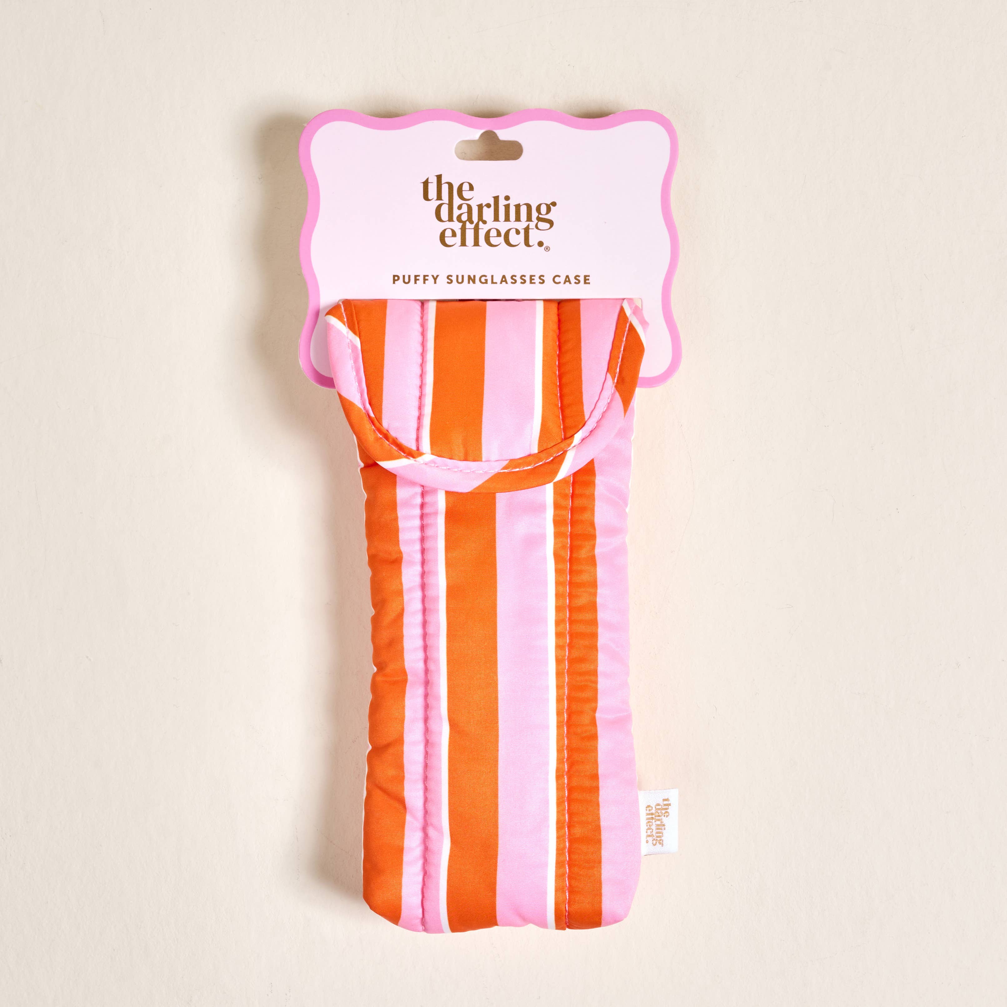 The Darling Effect - Puffy Sunglasses Case–Sicily Stripes Pink