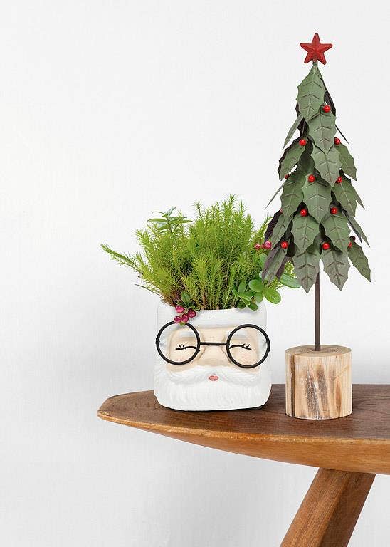 Abbott - Large Santa Planter with Glasses