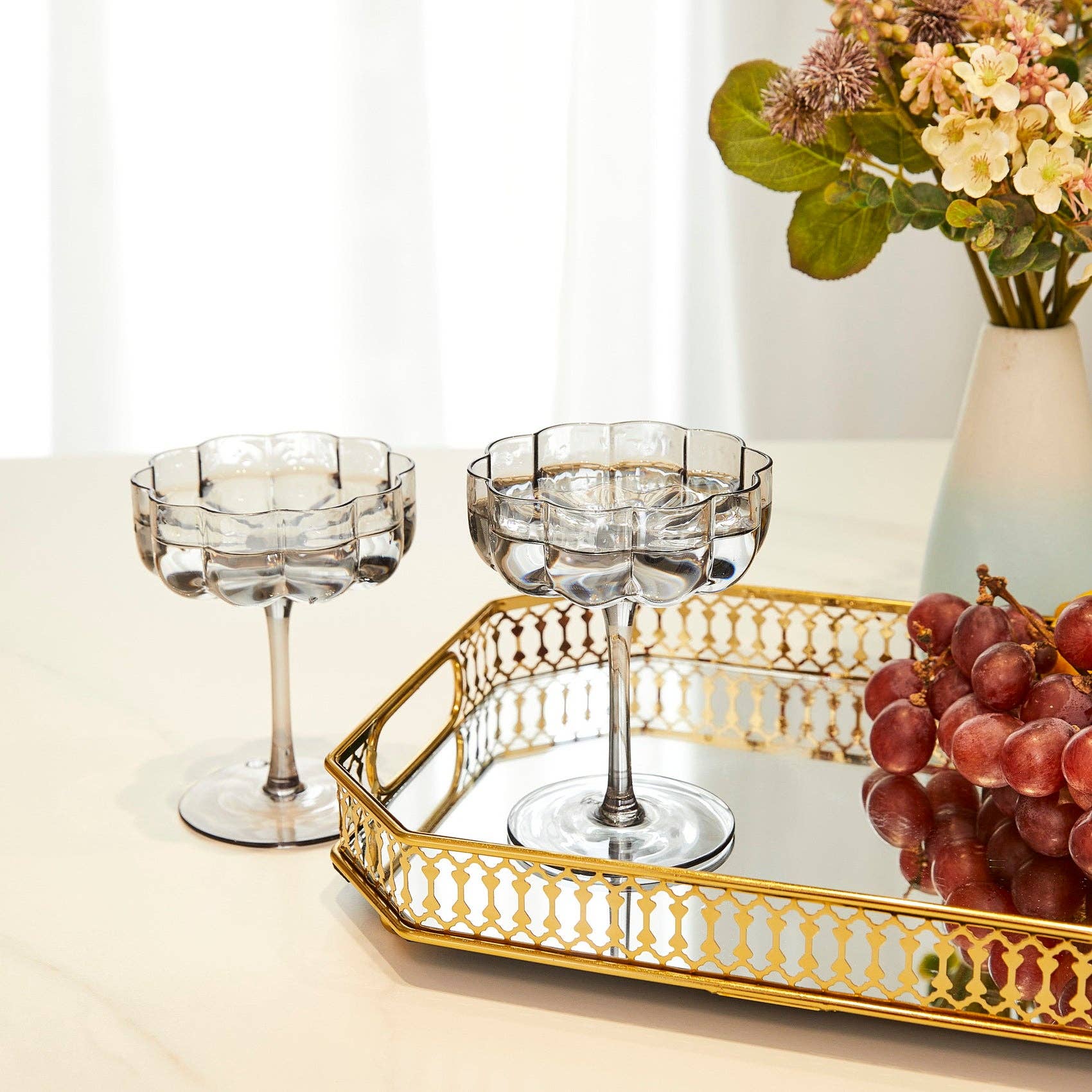 The Wine Savant /  Khen Glassware - Vintage Glass Coupes 7oz Set of 2
