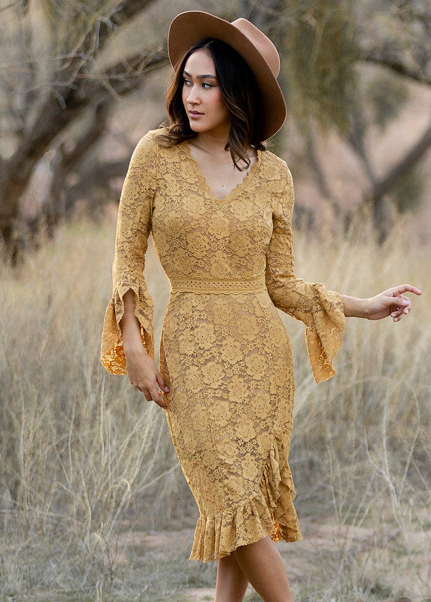 Joyfolie - Women's Zena Dress in Honey Joyfolie - Women's Zena Dress in Honey