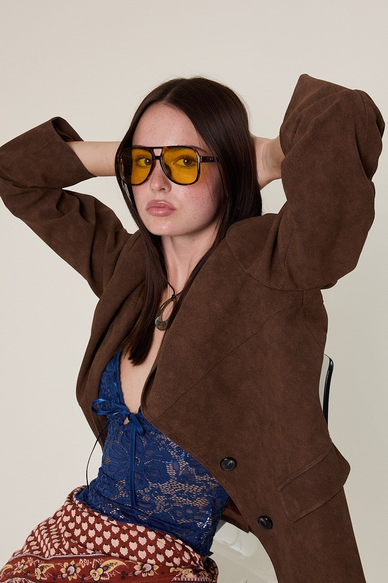 Double Buttons Oversized Jacket