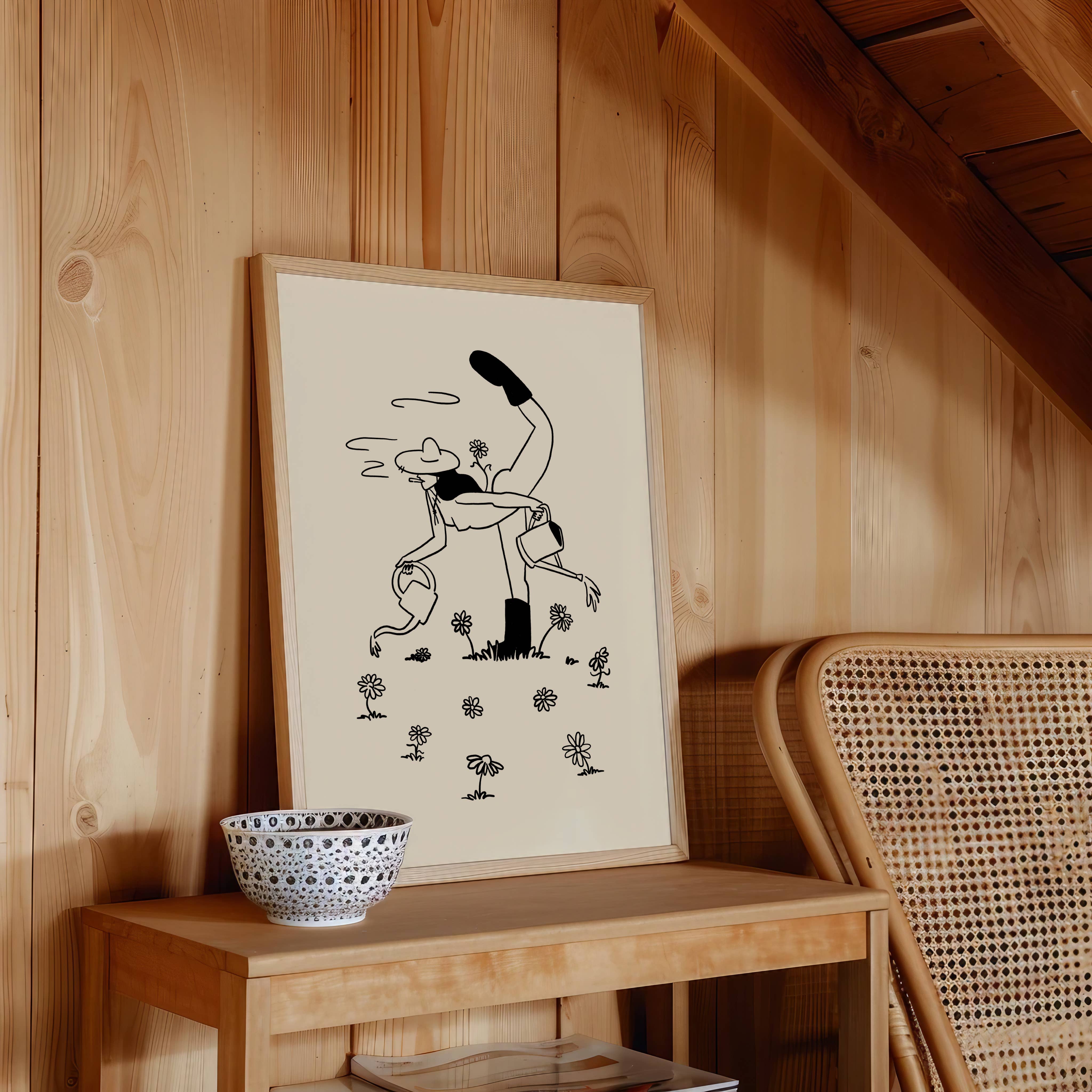 Tumbleweed Design Studio - Gardening Minimal Retro Wall Art Print Vintage Home Decor