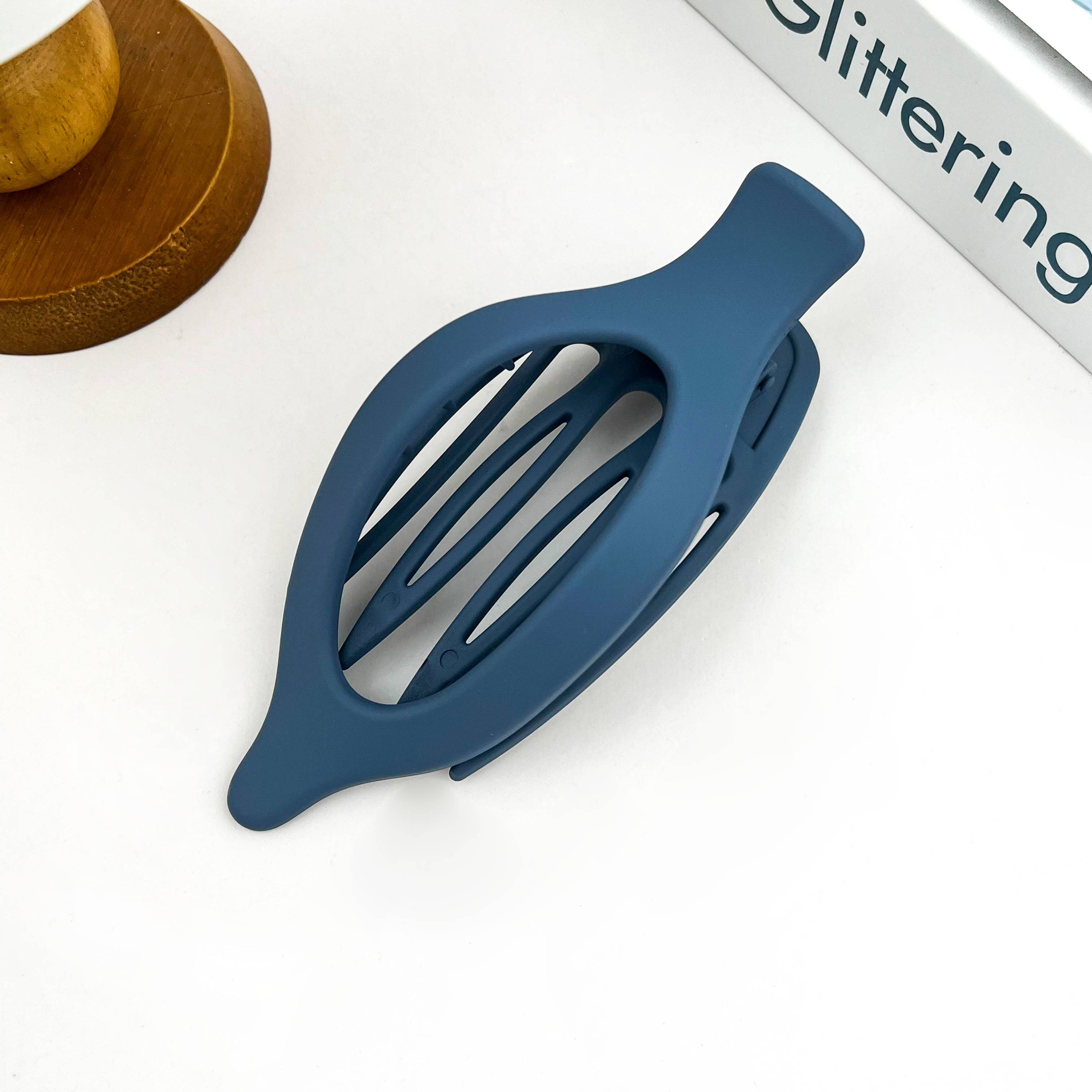 SoapElenGlen - Simple Solid Color Hair Barrette, Flat Oval Hair Clip
