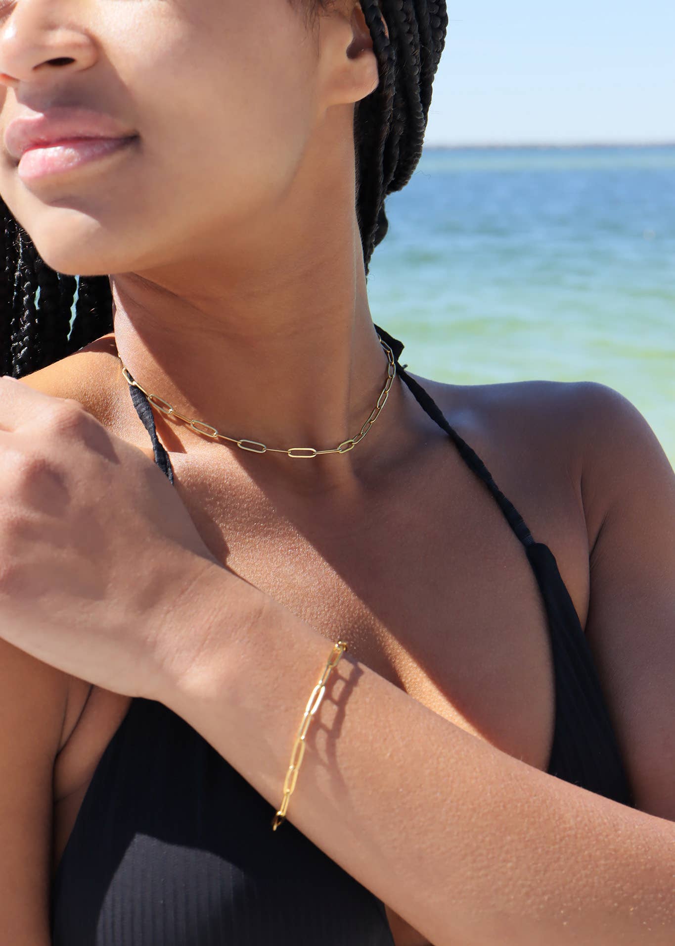 WJW - 18K Gold Paperclip Chain Necklace