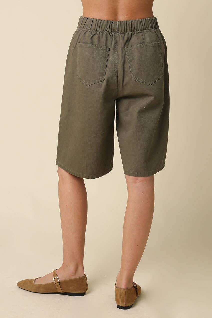 Olivaceous - Dana Tailored Bermuda Shorts