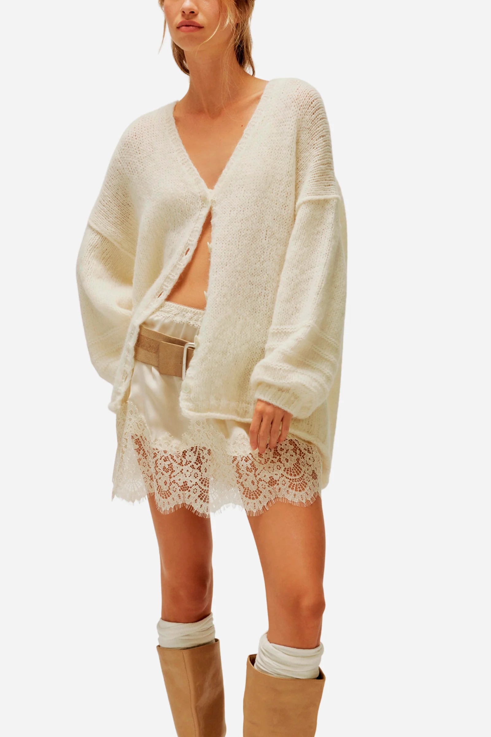 Free People Meet In The Middle Slip Mini Skirt