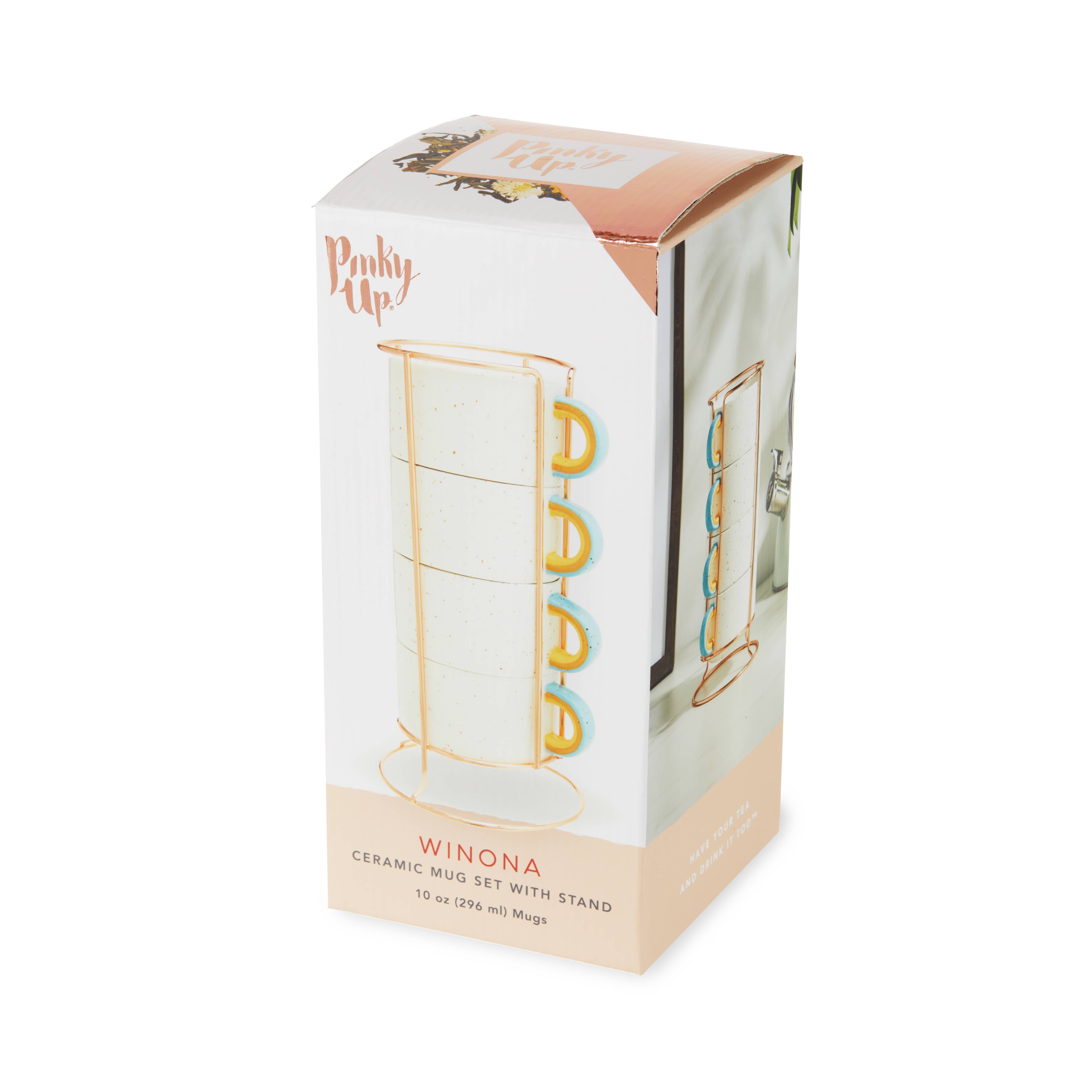 Pinky Up - Winona Set of 4 Mugs with Stand