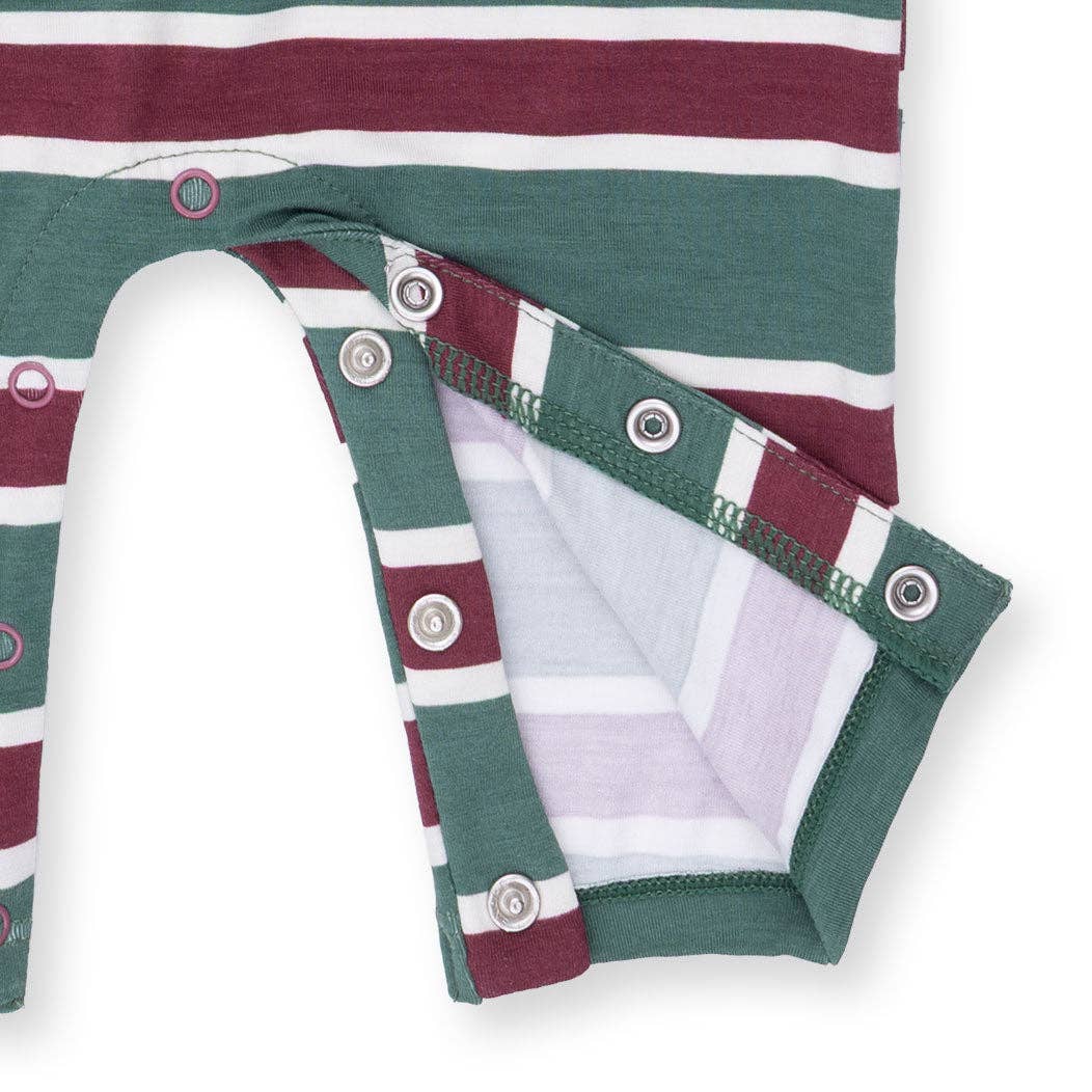 Angel Dear - Rugby Stripe Green - Polo Romper