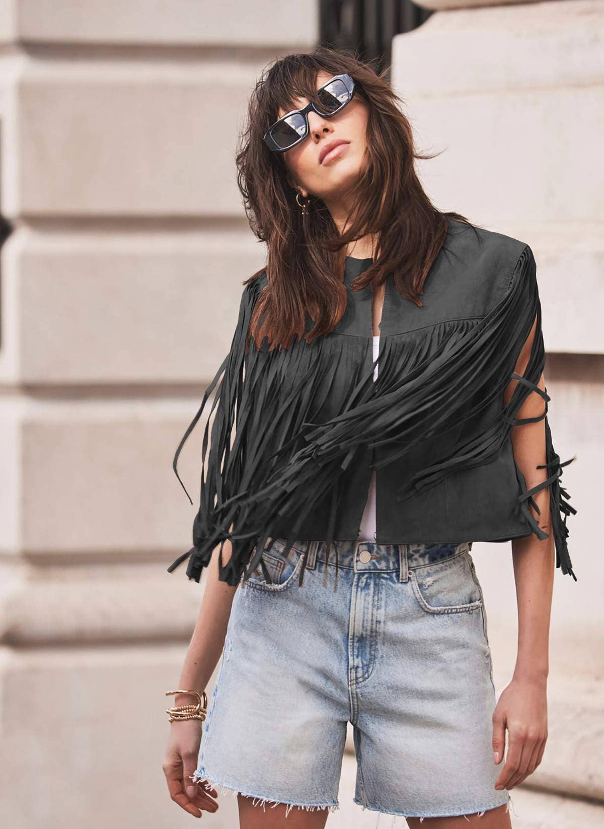Faux Deerskin velvet solid color short vest