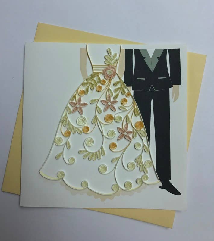 Poppin Cards and Gifts - Bride & Groom Wedding Quilled Card
