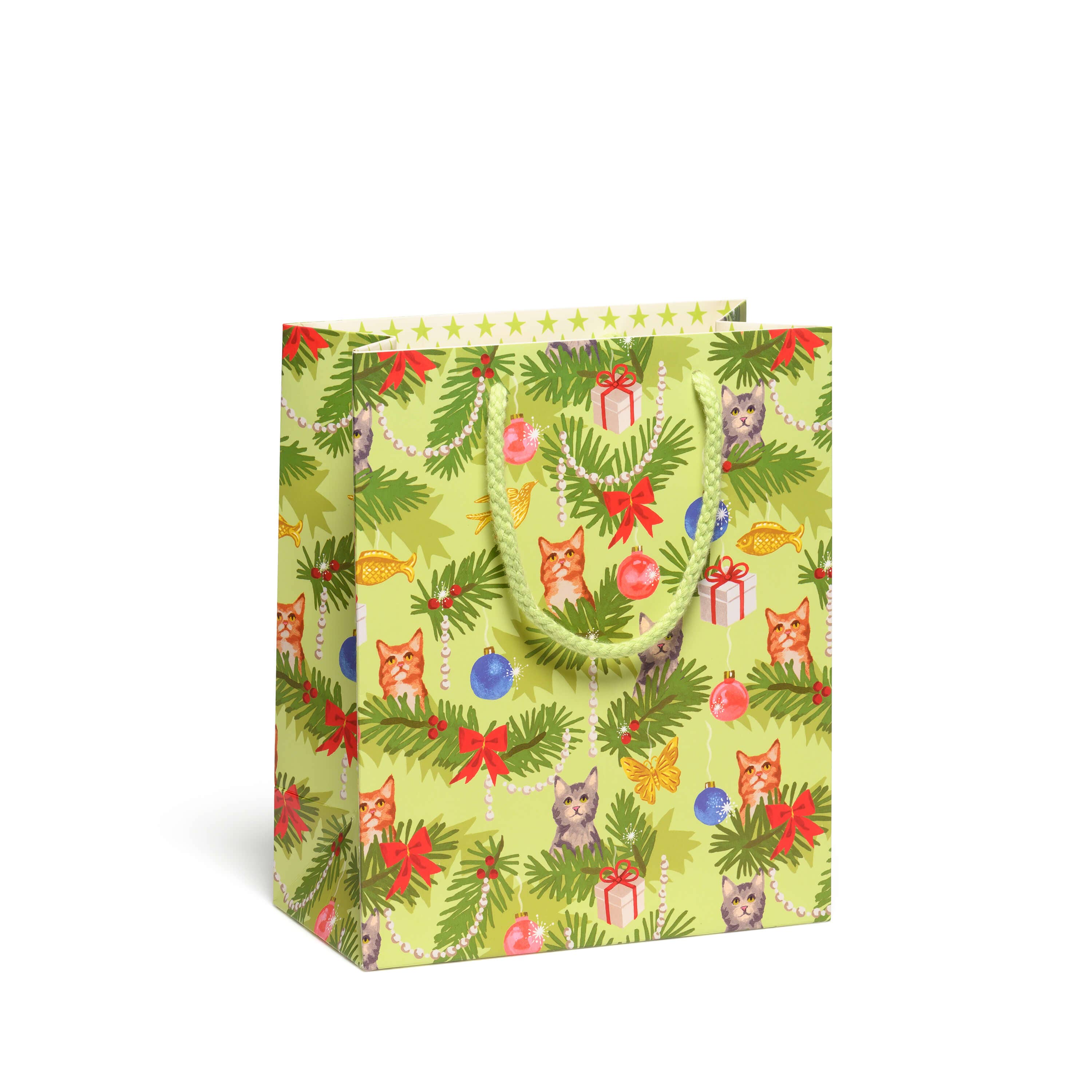 Red Cap Cards - Meowy Christmas medium gift bag
