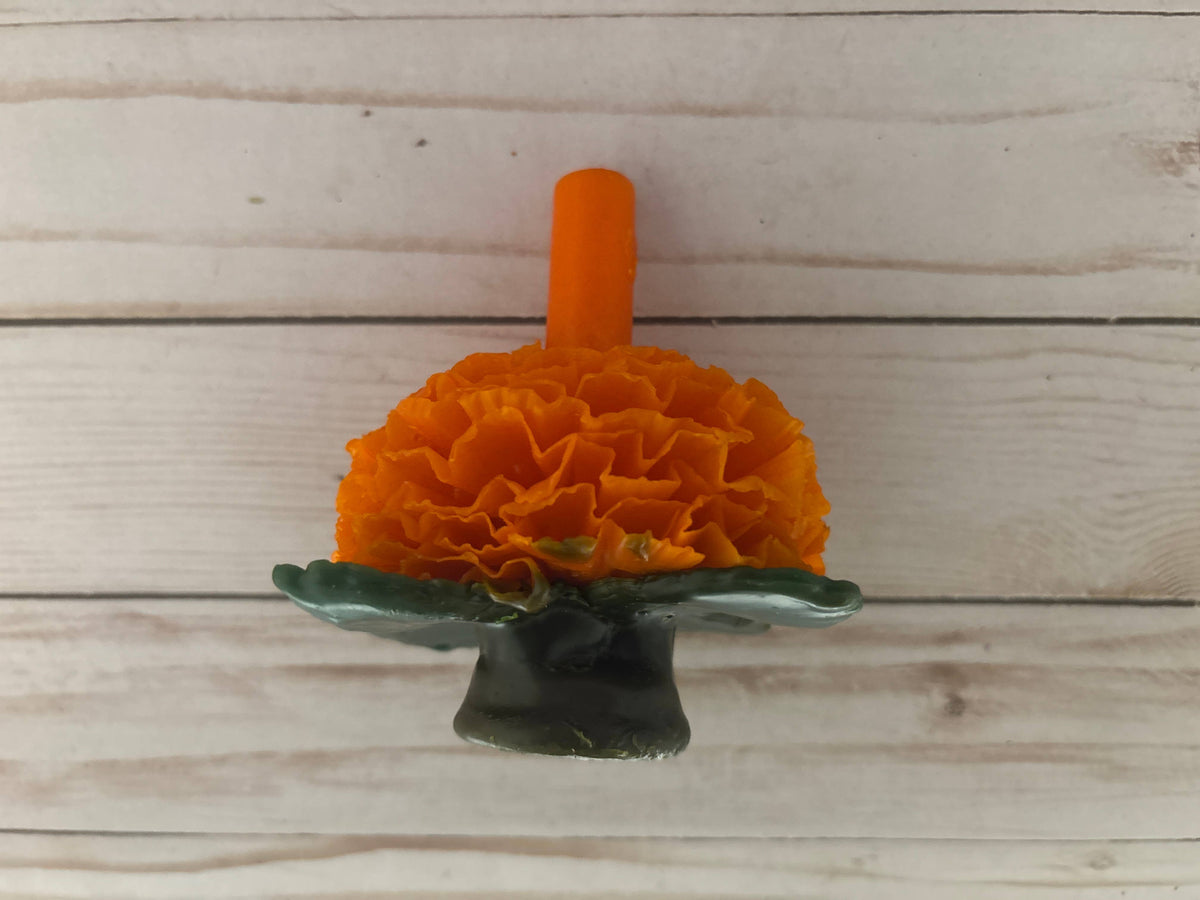 Orange Cempasuchil Oaxaca Marigold Day of the Dead Candle