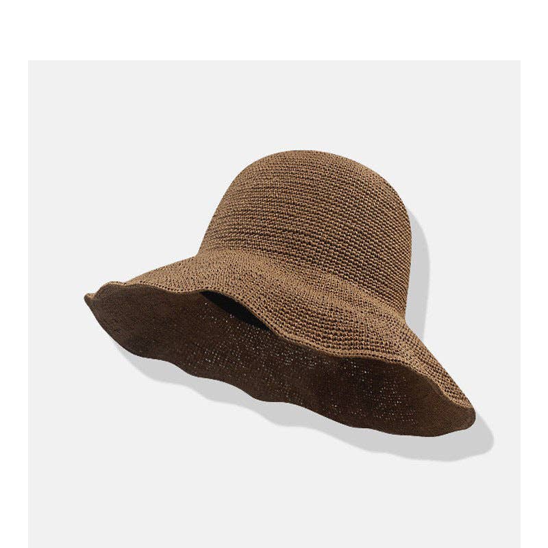 Dipped Shop - Casual Wide Brim Handwoven Straw Bucket Hat