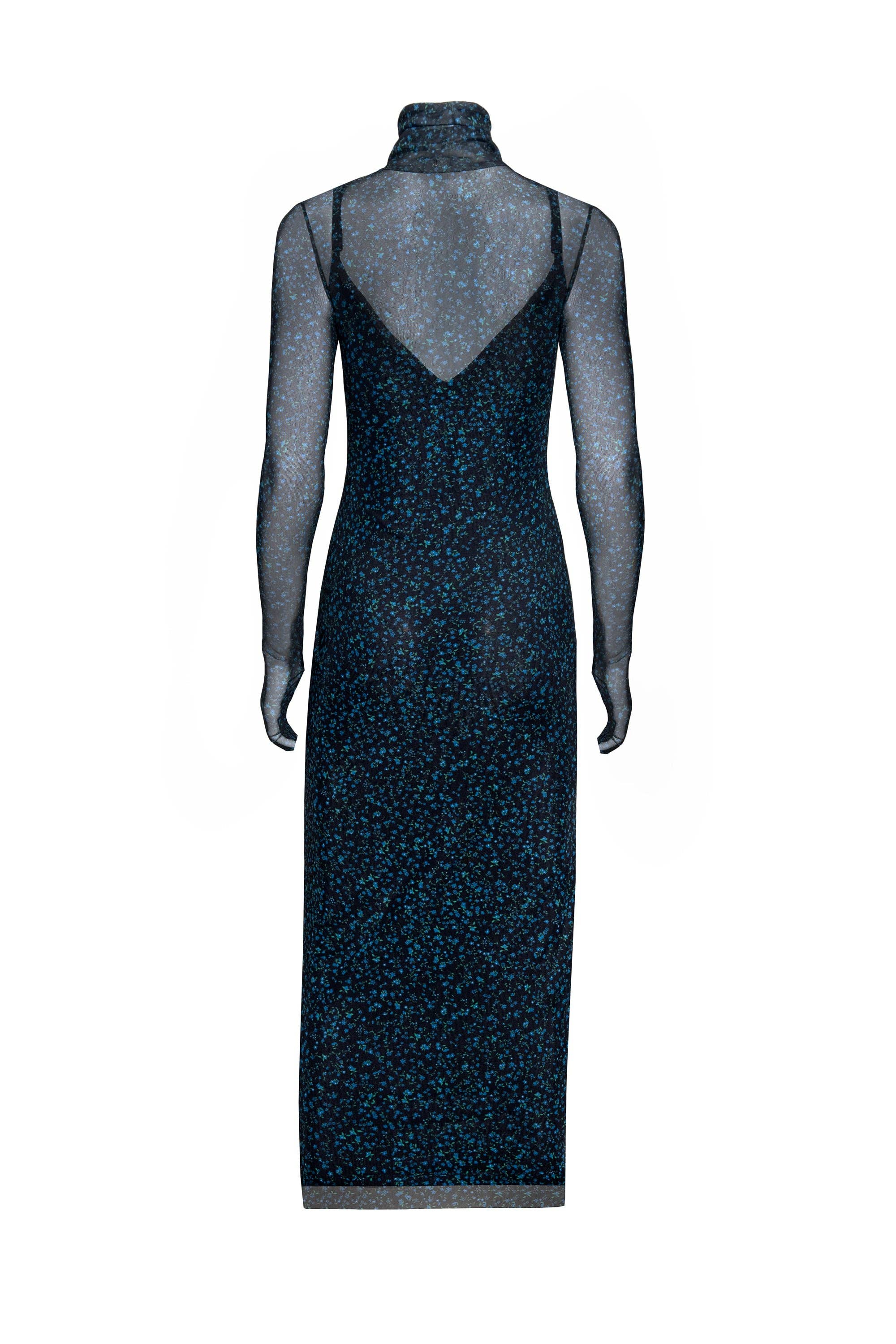 AFRM - Shailene Mesh Dress - Blue Daisy Ditsy