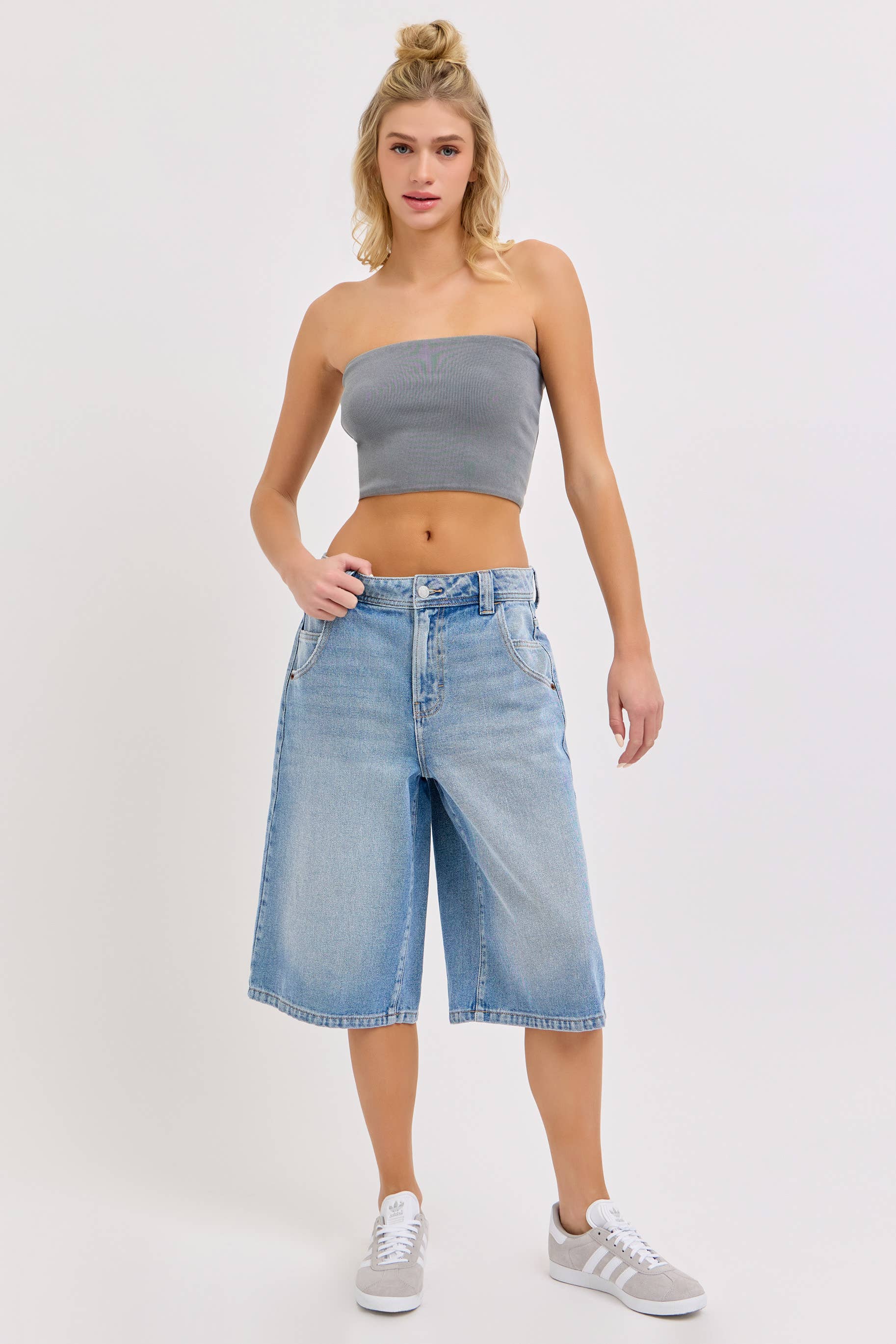 Cello Jeans - Mid Waisted Baggy Culotte with Longer Inseam