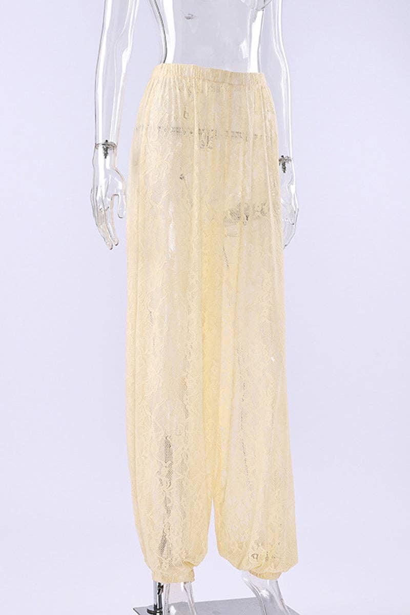 Soli Echo - Elegant Lace Casual Pants