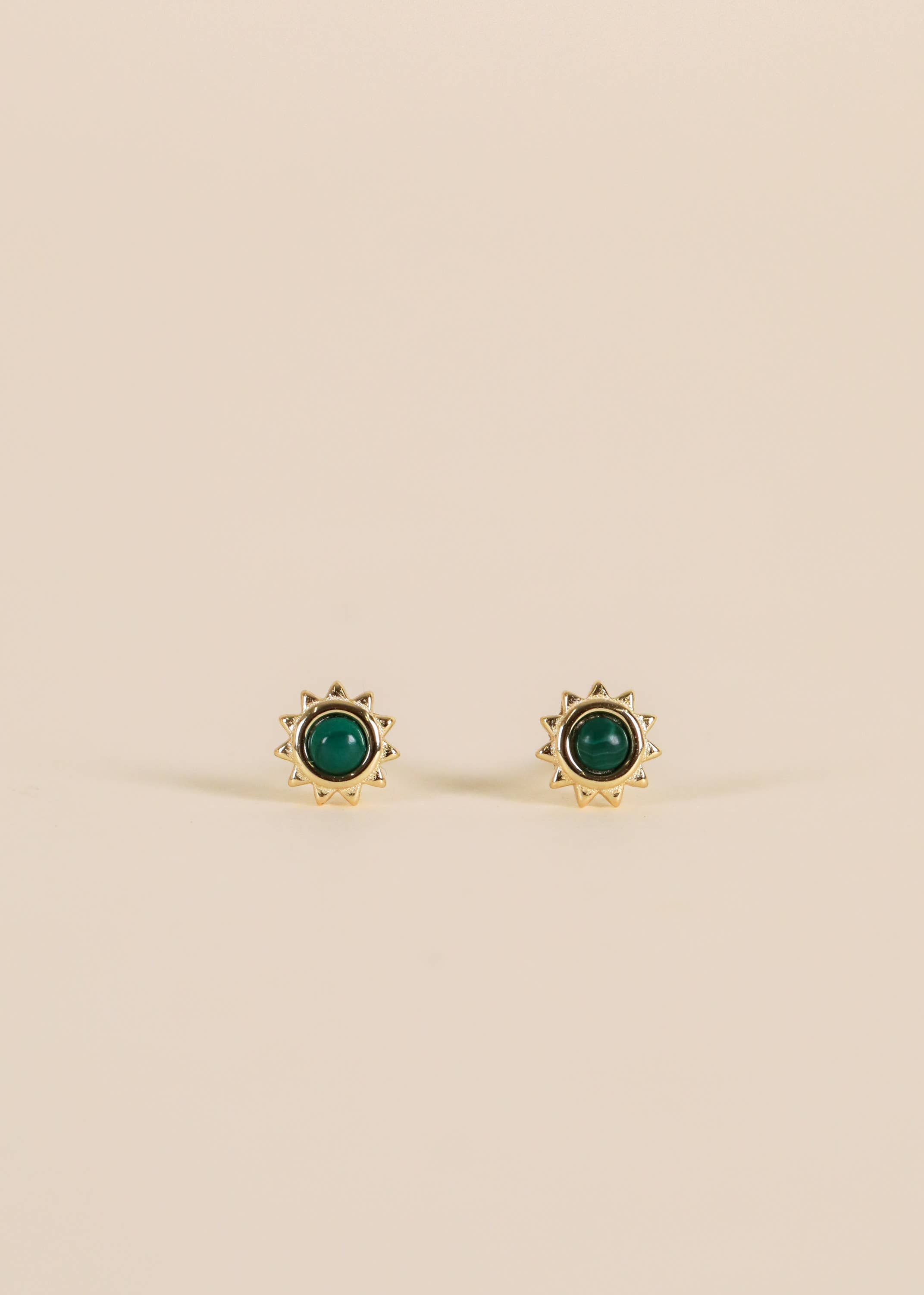 JaxKelly - Sun Stud - Malachite - Earring