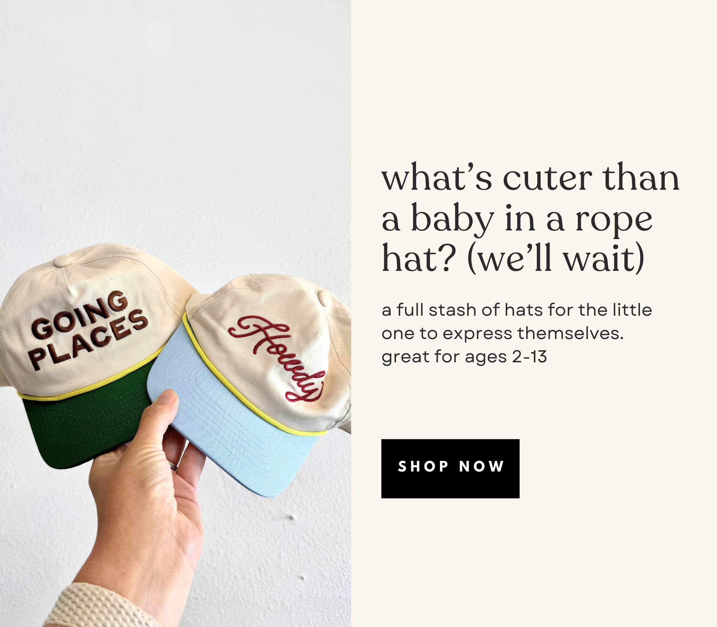 Polished Prints - Howdy Hat | trendy toddler hats, rope hat, little boy hat