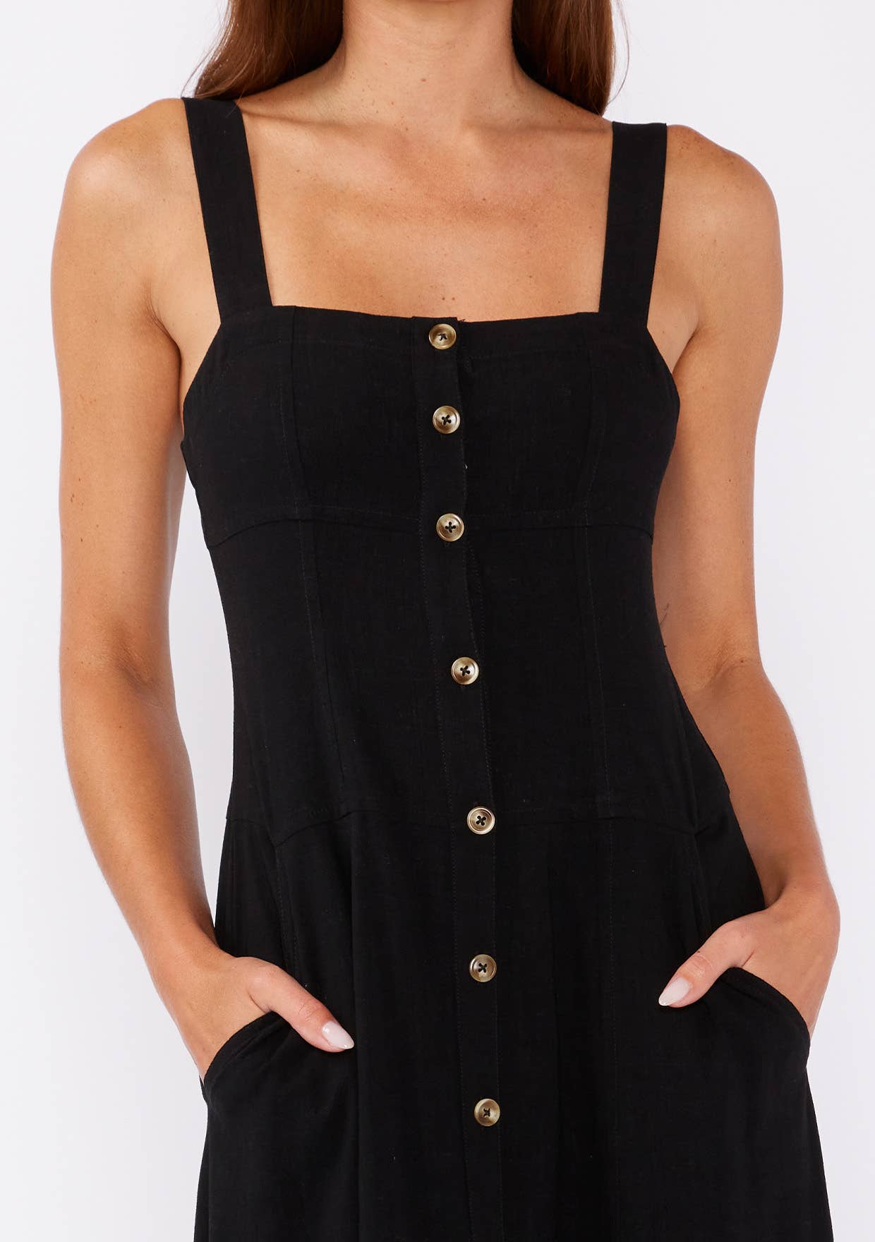 Lovestitch - Square Neck Corset Midi Dress