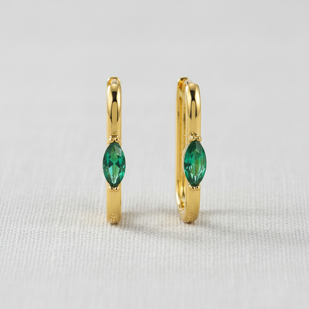 paperln - 18k Gold Plated Square Zirconia Ear Cuff