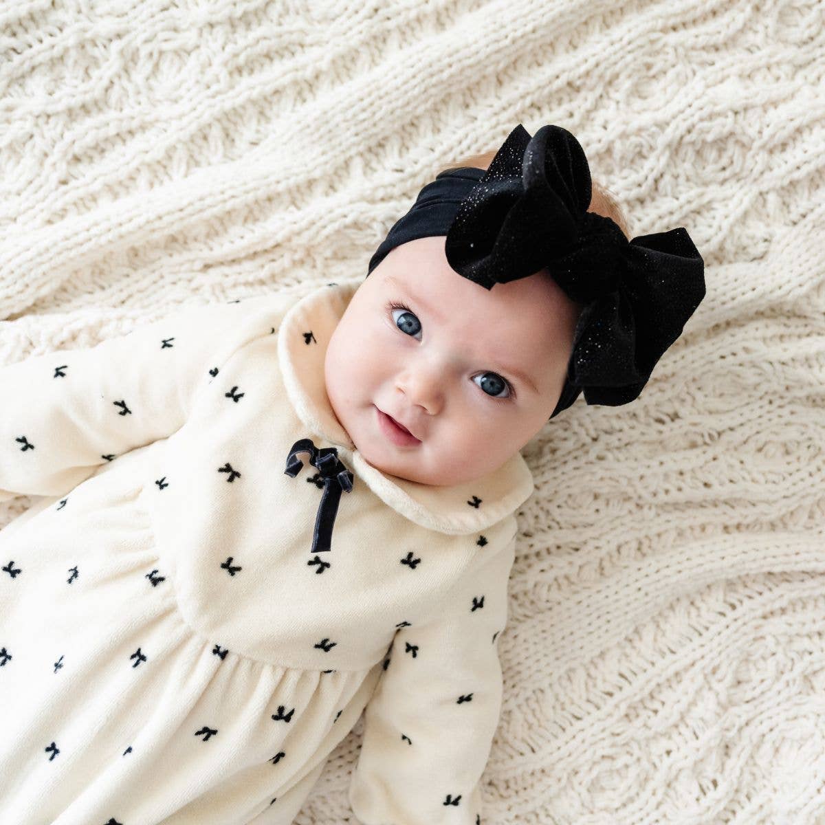 Baby Bling Bows - Baby Bling® Velvet FAB® soft nylon headband with velvet bow