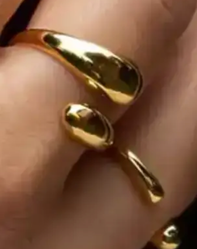 HoopLa - Modern Open Ring- Open Gold Steel PVD long lasting