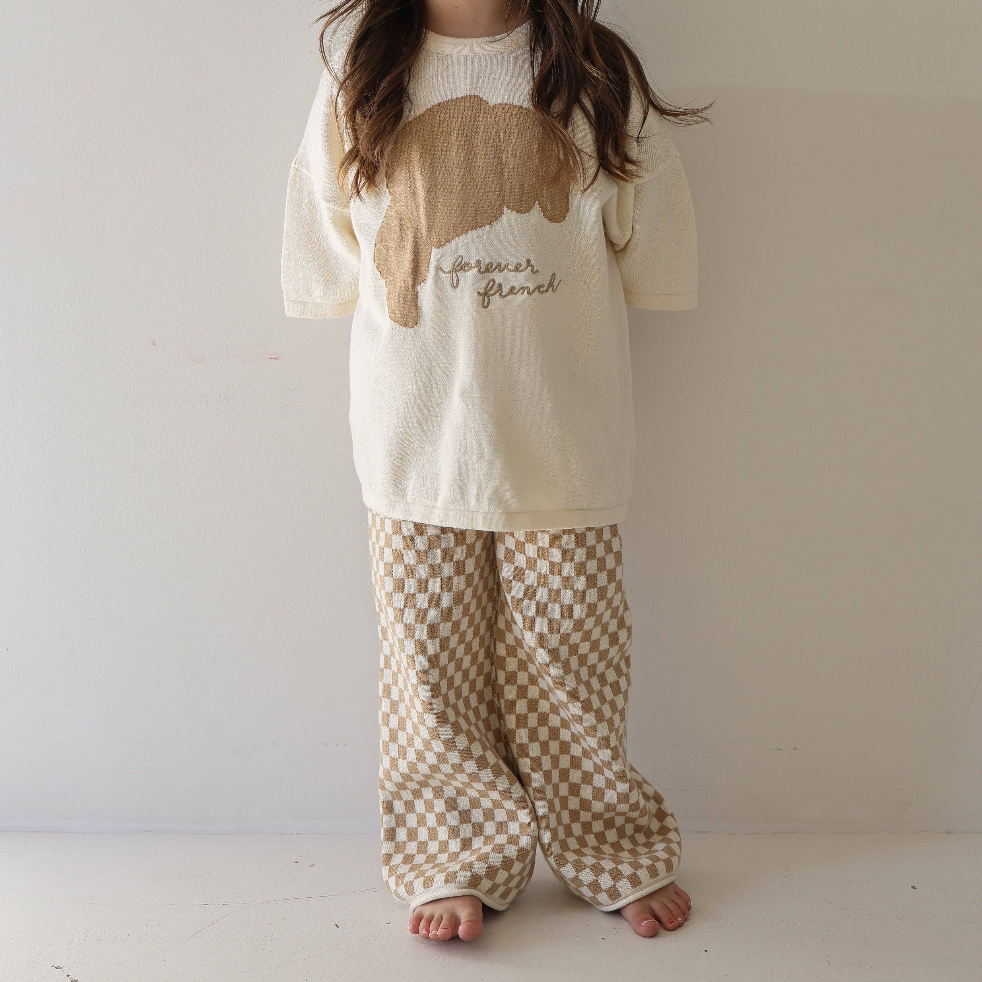Forever French Baby - Knit Pant Set | Croissants