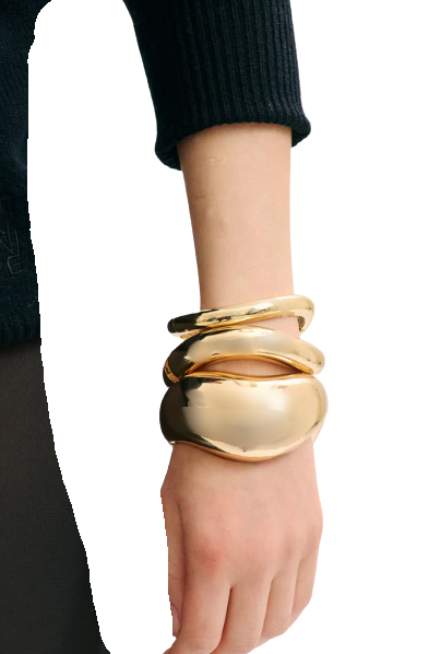 HoopLa - Editorial Hinge Bracelets 14K Gold PVD- Recycled