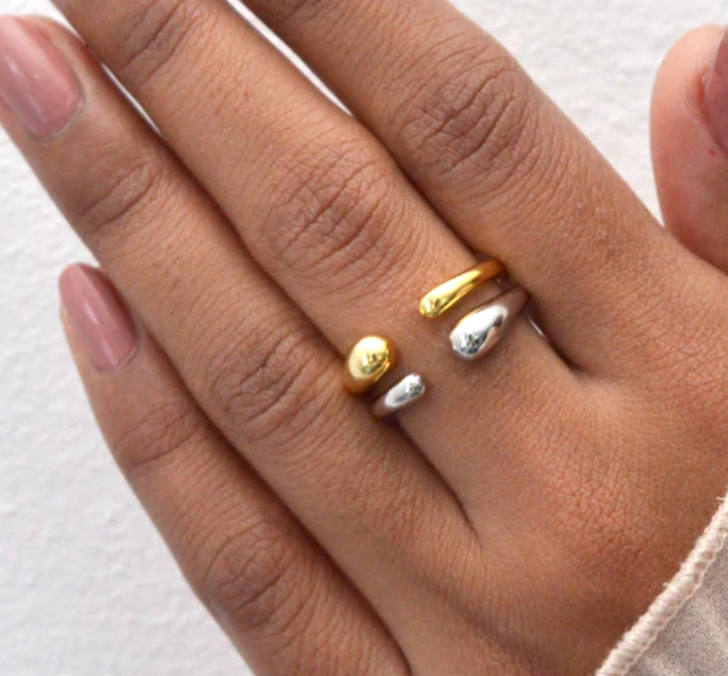 HoopLa - Modern Open Ring- Open Gold Steel PVD long lasting