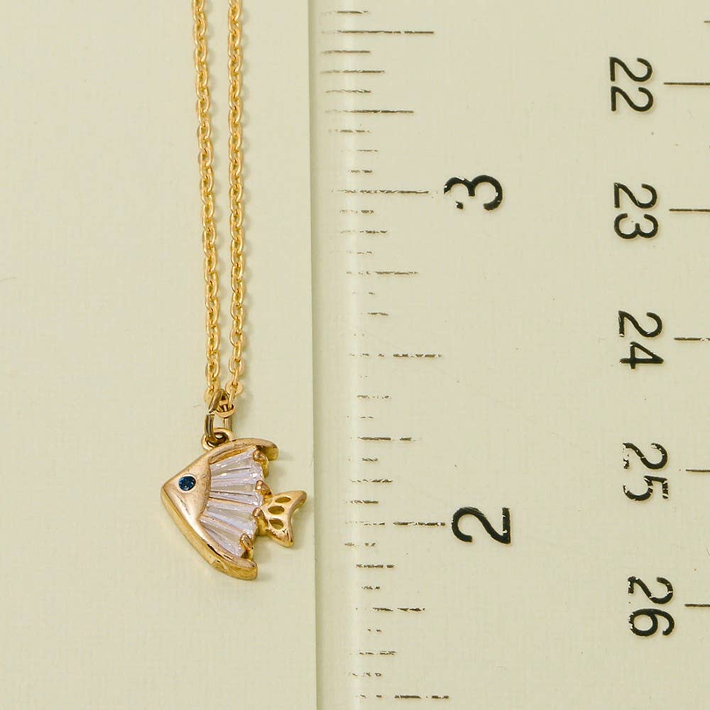 Cz Fish Pendant Necklace
